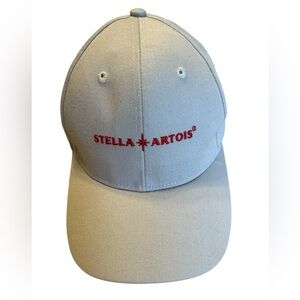 Stella Artois cap in khaki with red. OS. NEW